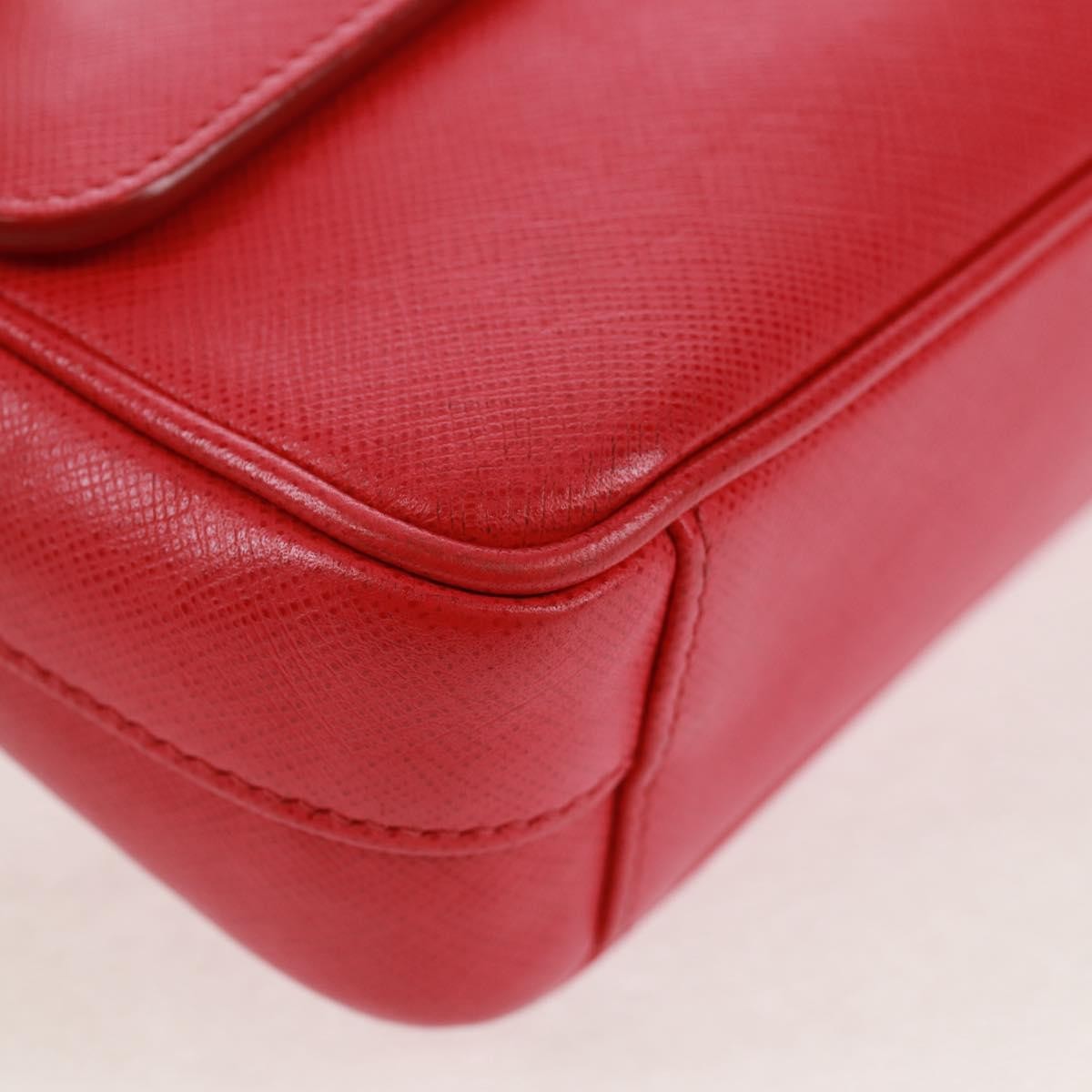 Prada Sound Chain Shoulder Bag Saffiano Leather Red Leather Shoulder Bag Bag