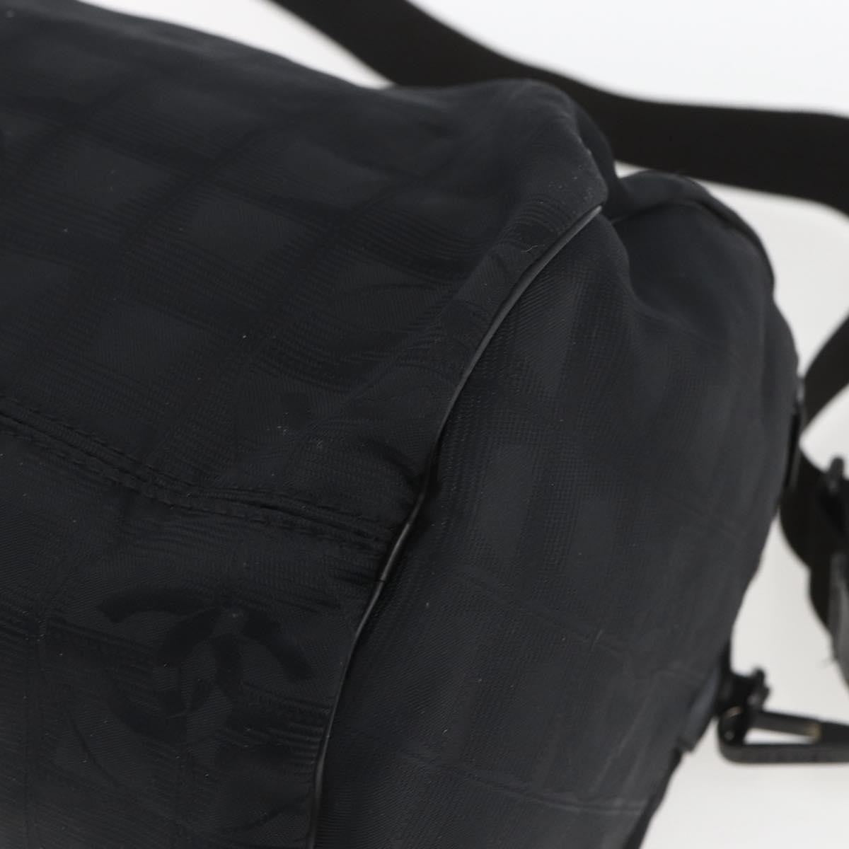 Chanel Travel Line Boston Bag Nylon Black Nylon Travel Bag Bag
