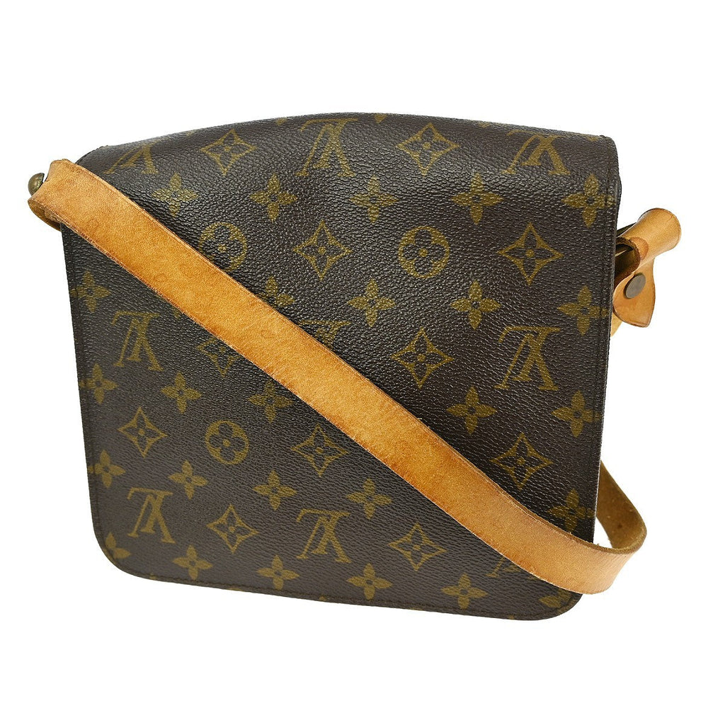 Louis Vuitton Cartouchiere Handbag Monogram Canvas Brown Canvas Shoulder Bag