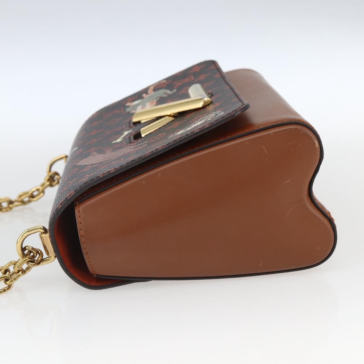Louis Vuitton Twist Handbag Limited Edition Grace Coddington Catogram Canvas Brown Canvas Shoulder Bag