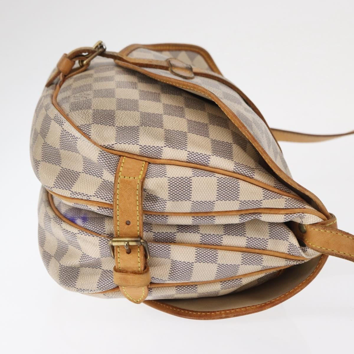 Louis Vuitton Saumur Handbag Damier Beige Canvas Shoulder Bag
