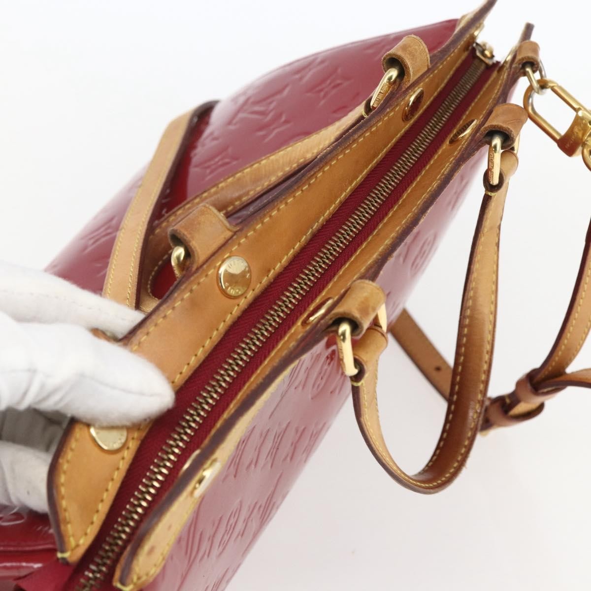 Louis Vuitton Brea Handbag Monogram Vernis Red Patent_Leather Handbag