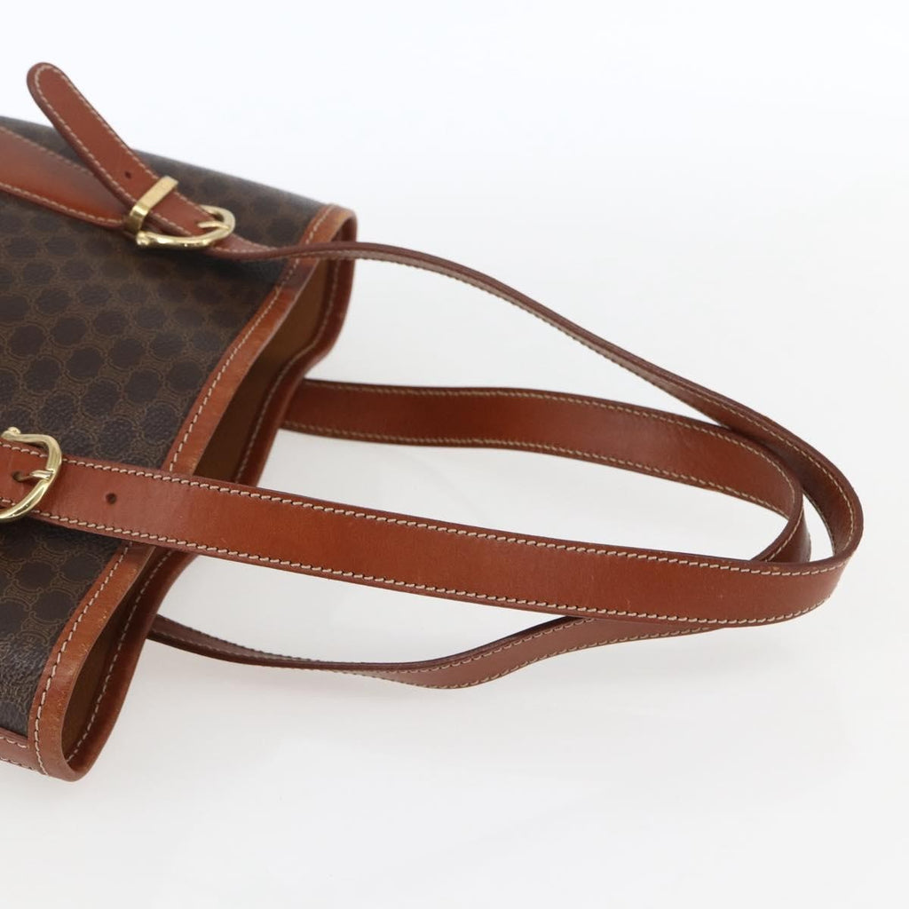 Celine Vintage Macadam Handbag Canvas And Leather Brown Canvas Handbag