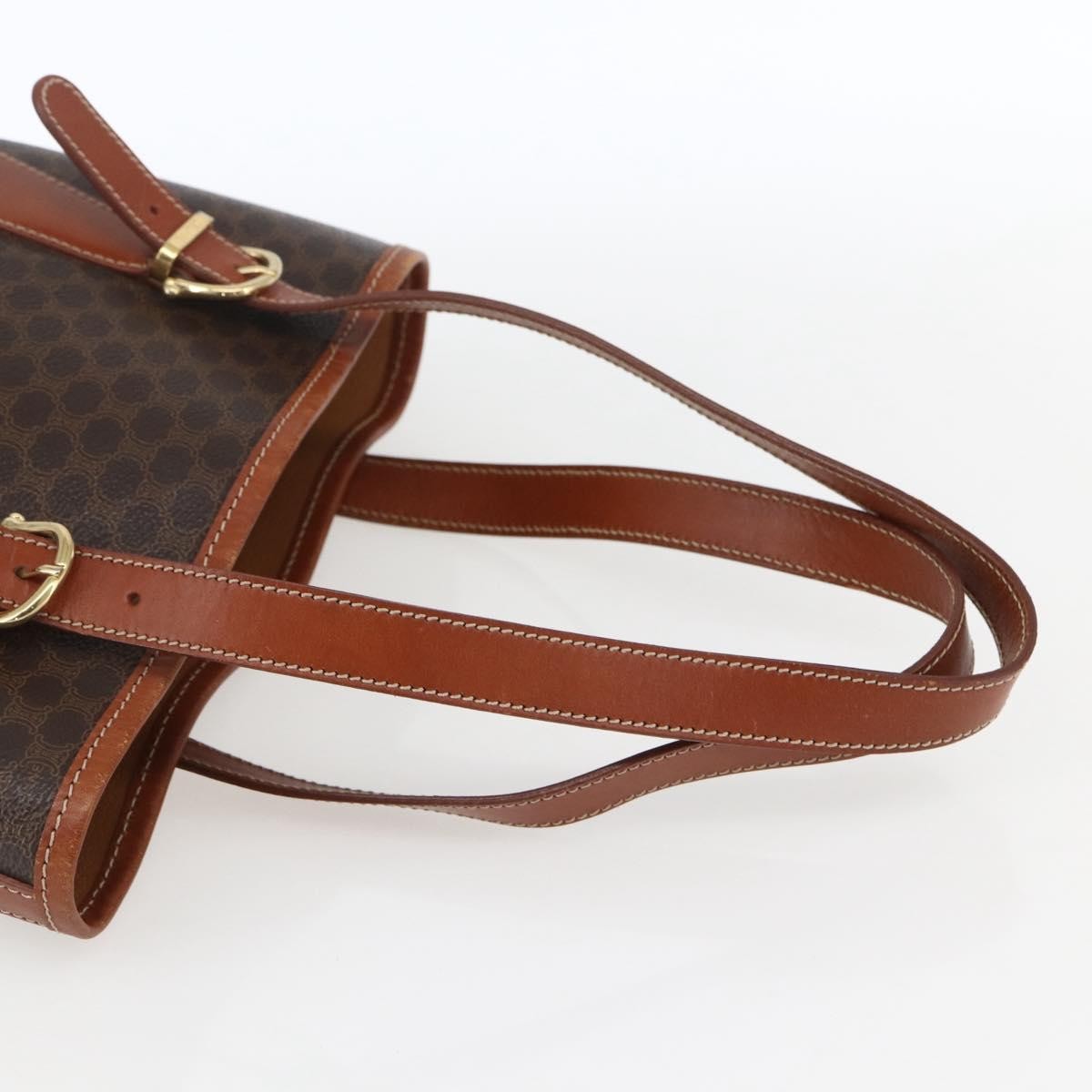 Celine Vintage Macadam Handbag Canvas And Leather Brown Canvas Handbag