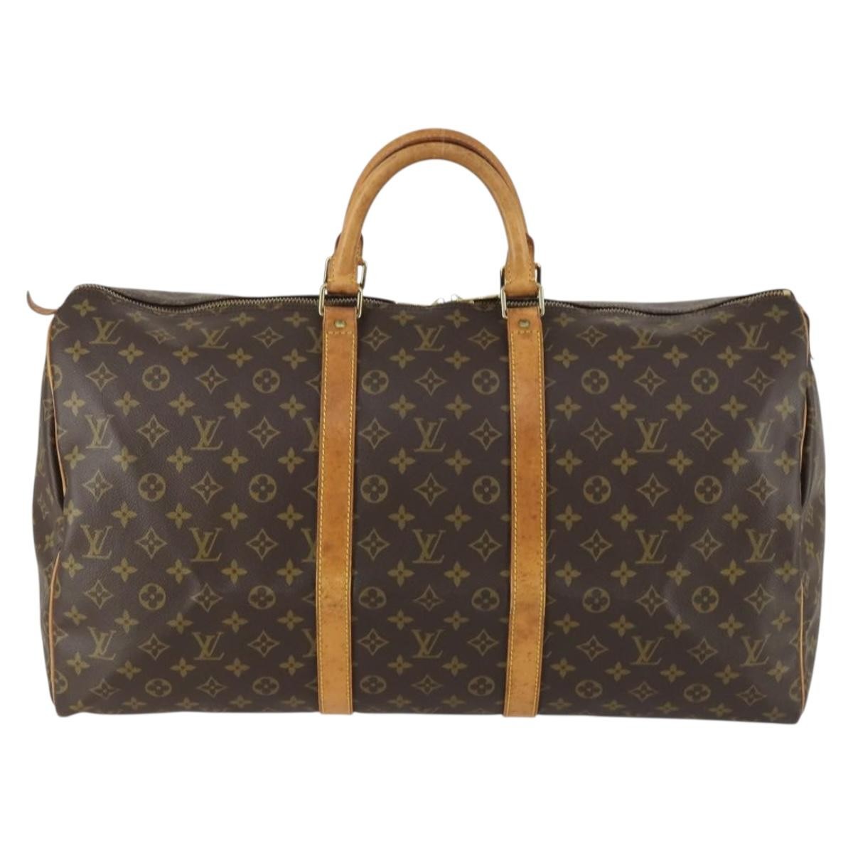 Louis Vuitton Keepall Bag Monogram Canvas Brown Canvas Travel Bag