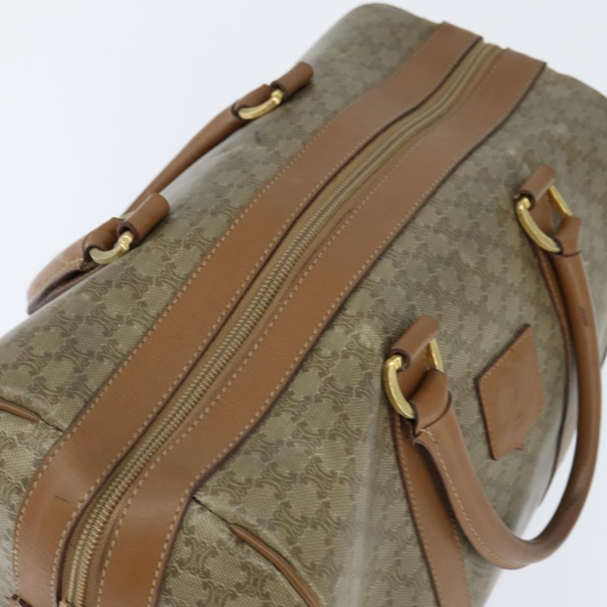 Celine Vintage Macadam Boston Bag Canvas Beige Canvas Travel Bag Bag