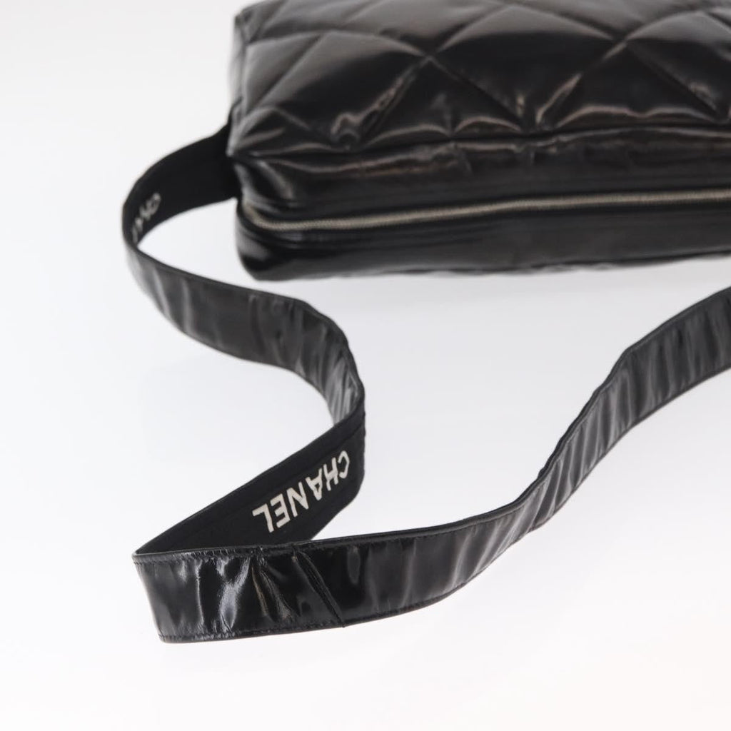 Chanel Vintage Shoulder Bag Enamel Black Patent_Leather Shoulder Bag Bag