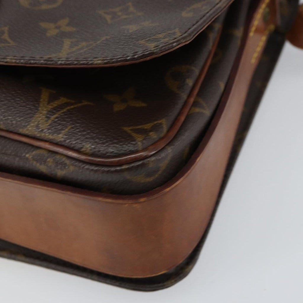 Louis Vuitton Cartouchiere Handbag Monogram Canvas Brown Canvas Shoulder Bag
