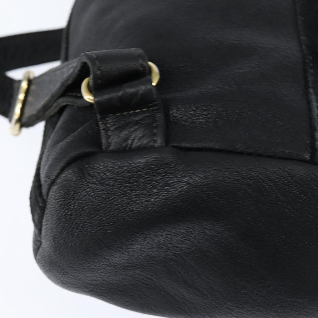 Fendi Logo Flap Drawstring Backpack Leather Black Leather Backpack Bag