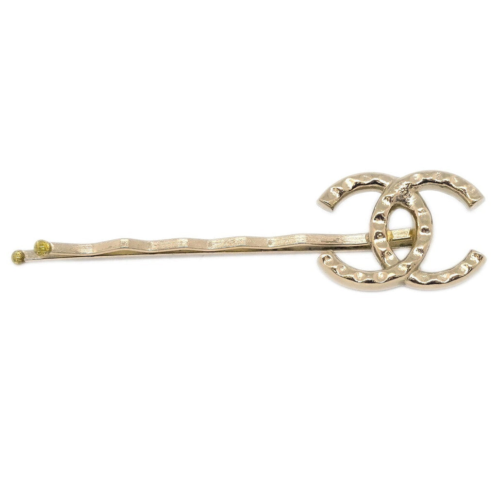 Chanel Cc Hair Pin Set Metal With Faux Pearl Gold Gold_Plated Head Accessory Accessory