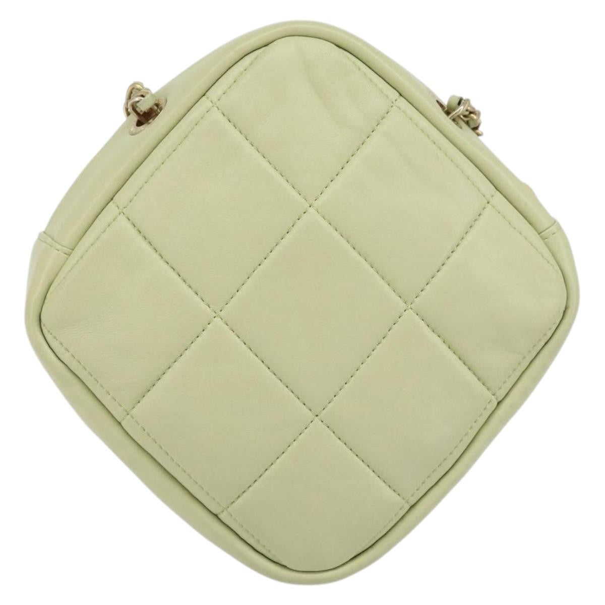 Chanel Diamond Chain Crossbody Bag Quilted Lambskin Green Leather Shoulder Bag Bag