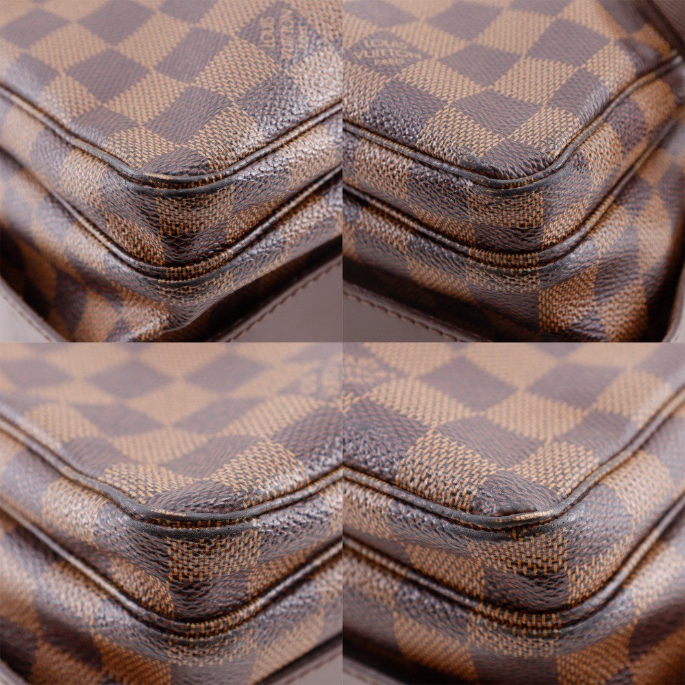 Louis Vuitton Naviglio Handbag Damier Brown Canvas Shoulder Bag