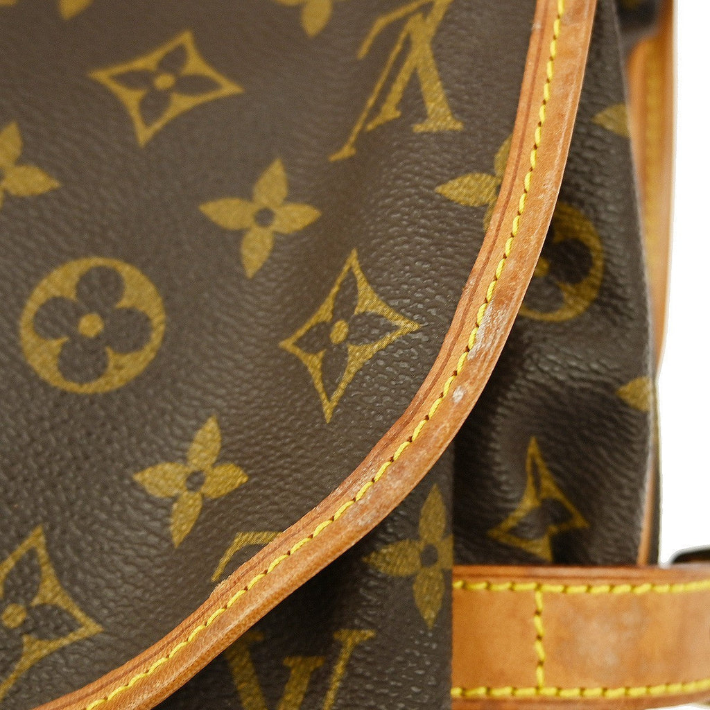 Louis Vuitton Saumur Handbag Monogram Canvas Brown Canvas Shoulder Bag