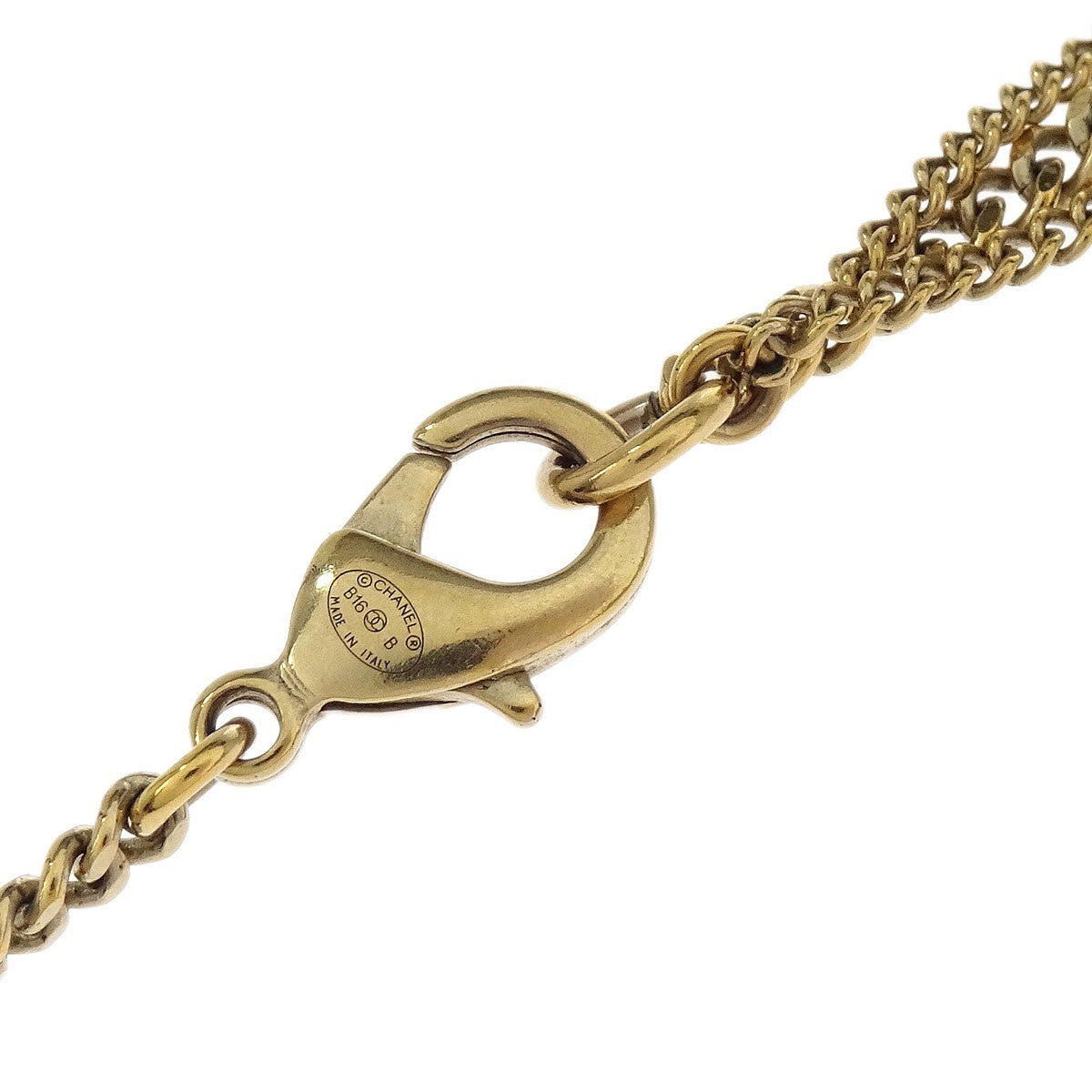 Chanel Cc Chain Necklace Metal With Faux Pearls Gold Gold_Plated Necklace Jewelry