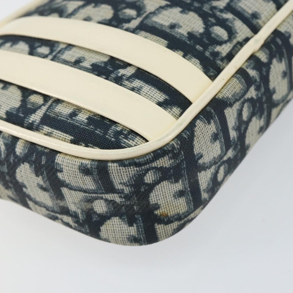 Christian Dior Vintage Trotter Pouch Diorissimo Canvas Navy Pvc Clutche & Pouche Bag (Pre-Owned)