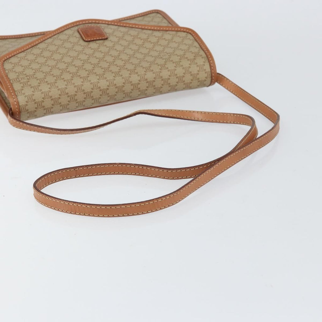 Celine Vintage Macadam Shoulder Bag Canvas Beige Canvas Shoulder Bag Bag