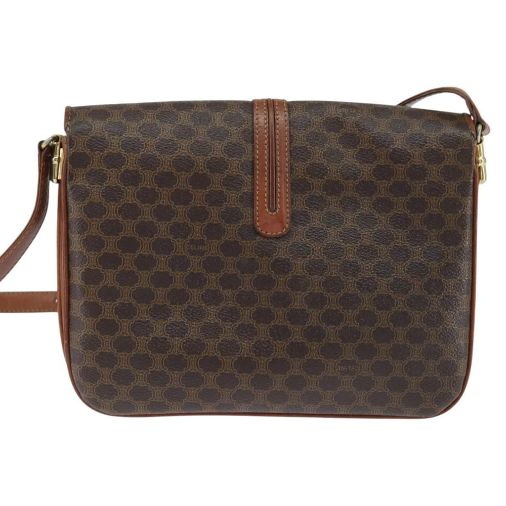 Celine Macadam Shoulder Bag Pvc Leather Brown Pvc Shoulder Bag Bag
