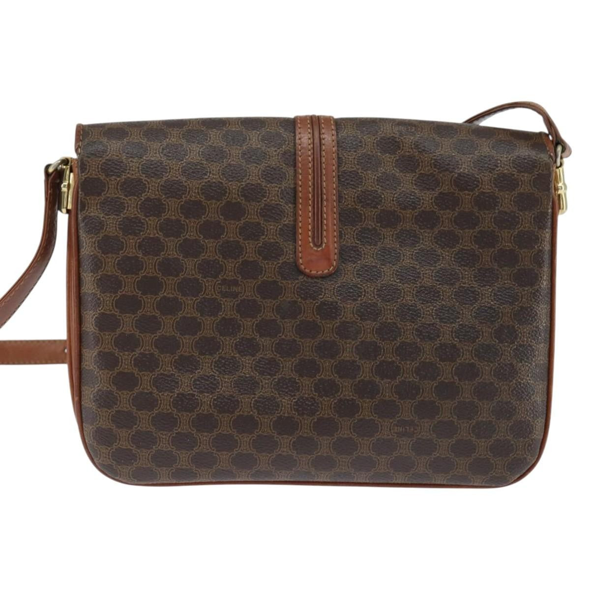 Celine Macadam Shoulder Bag Pvc Leather Brown Pvc Shoulder Bag Bag