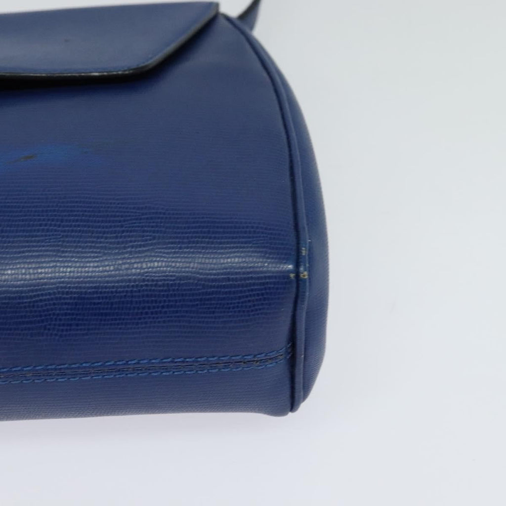 Celine Vintage Circle Logo Crossbody Bag Leather Blue Leather Shoulder Bag Bag