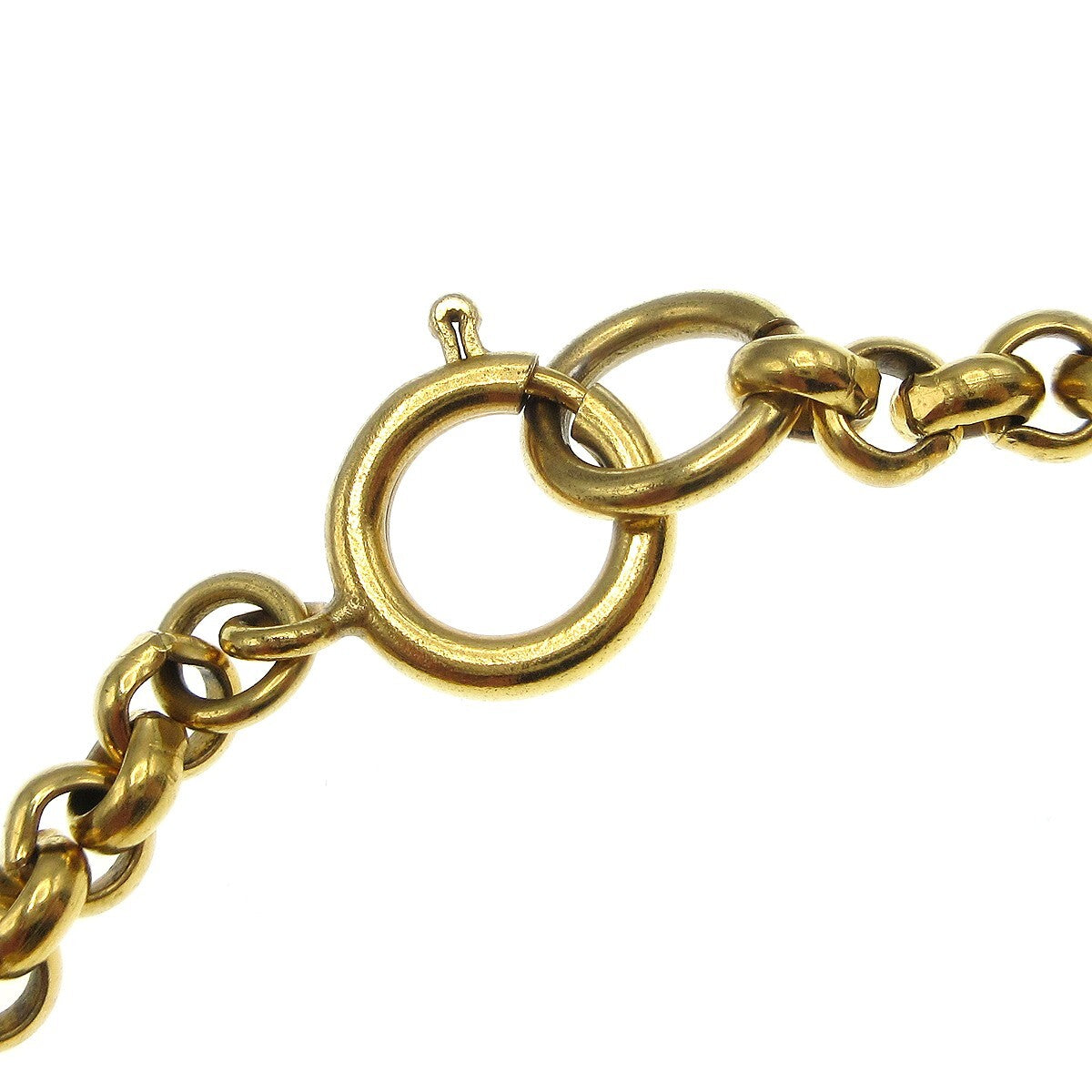 Chanel Cc Heart Pendant Necklace Metal Gold Gold_Plated Necklace Jewelry