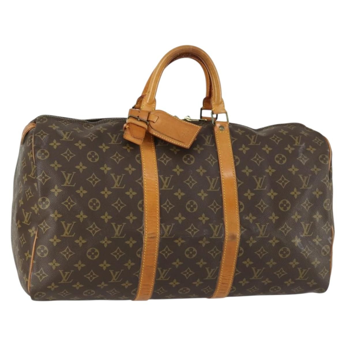 Louis Vuitton Keepall Bag Monogram Canvas Brown Canvas Travel Bag