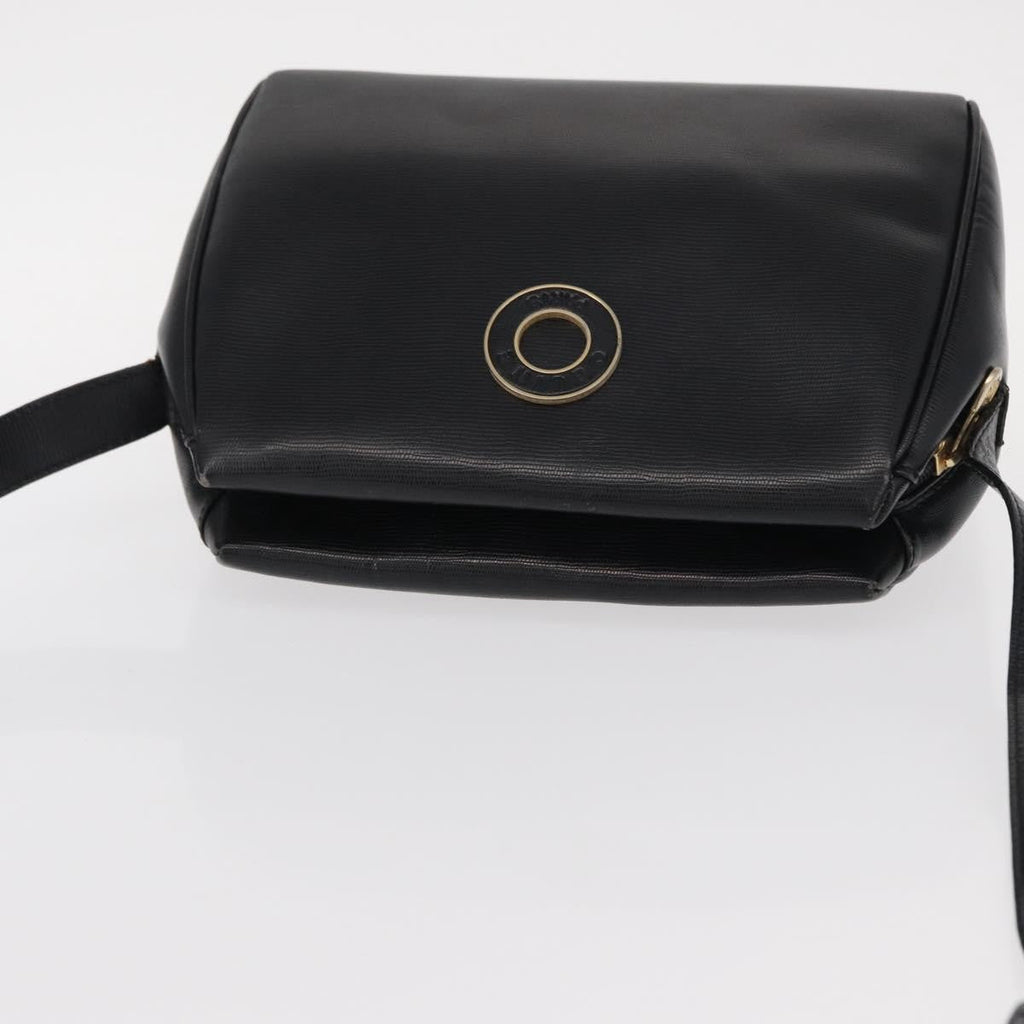 Celine Vintage Circle Logo Crossbody Bag Leather Black Leather Shoulder Bag Bag