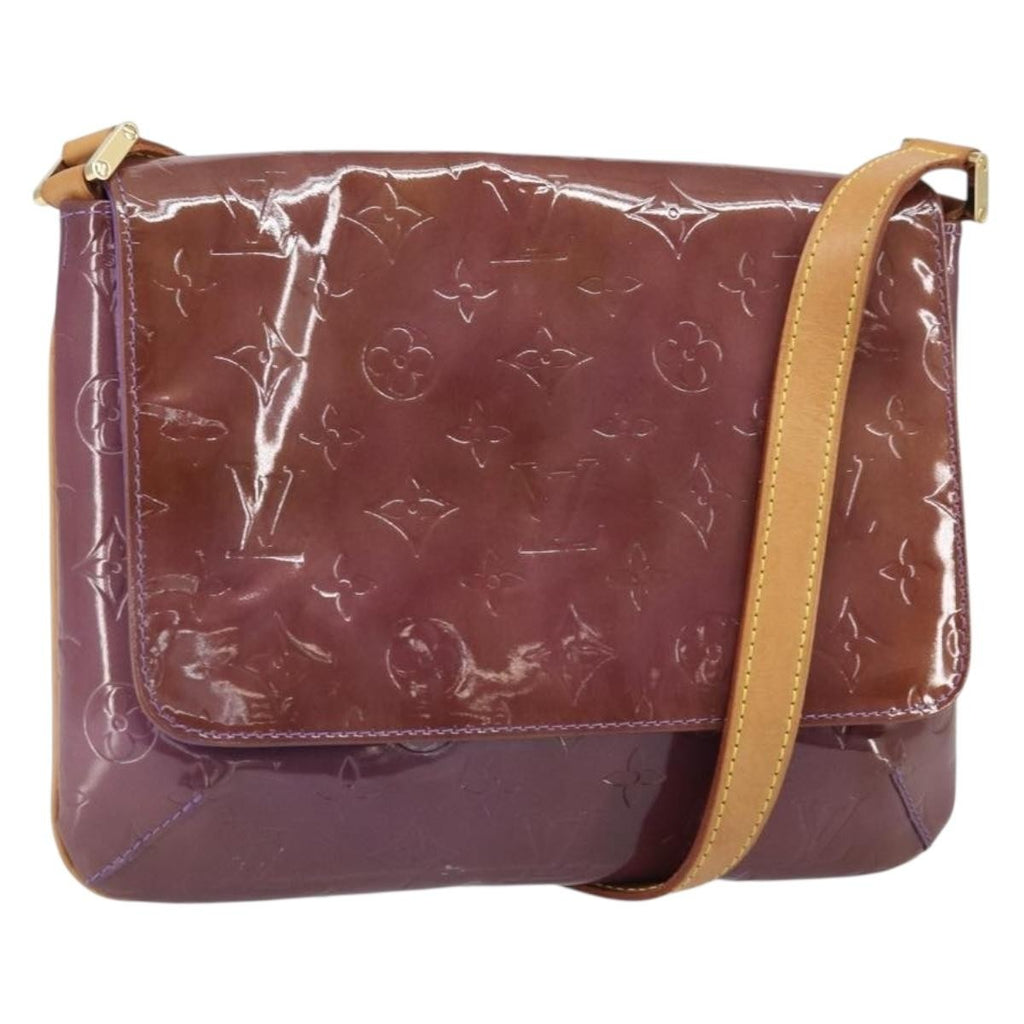 Louis Vuitton Thompson Street Handbag Monogram Vernis Purple Patent_Leather Shoulder Bag