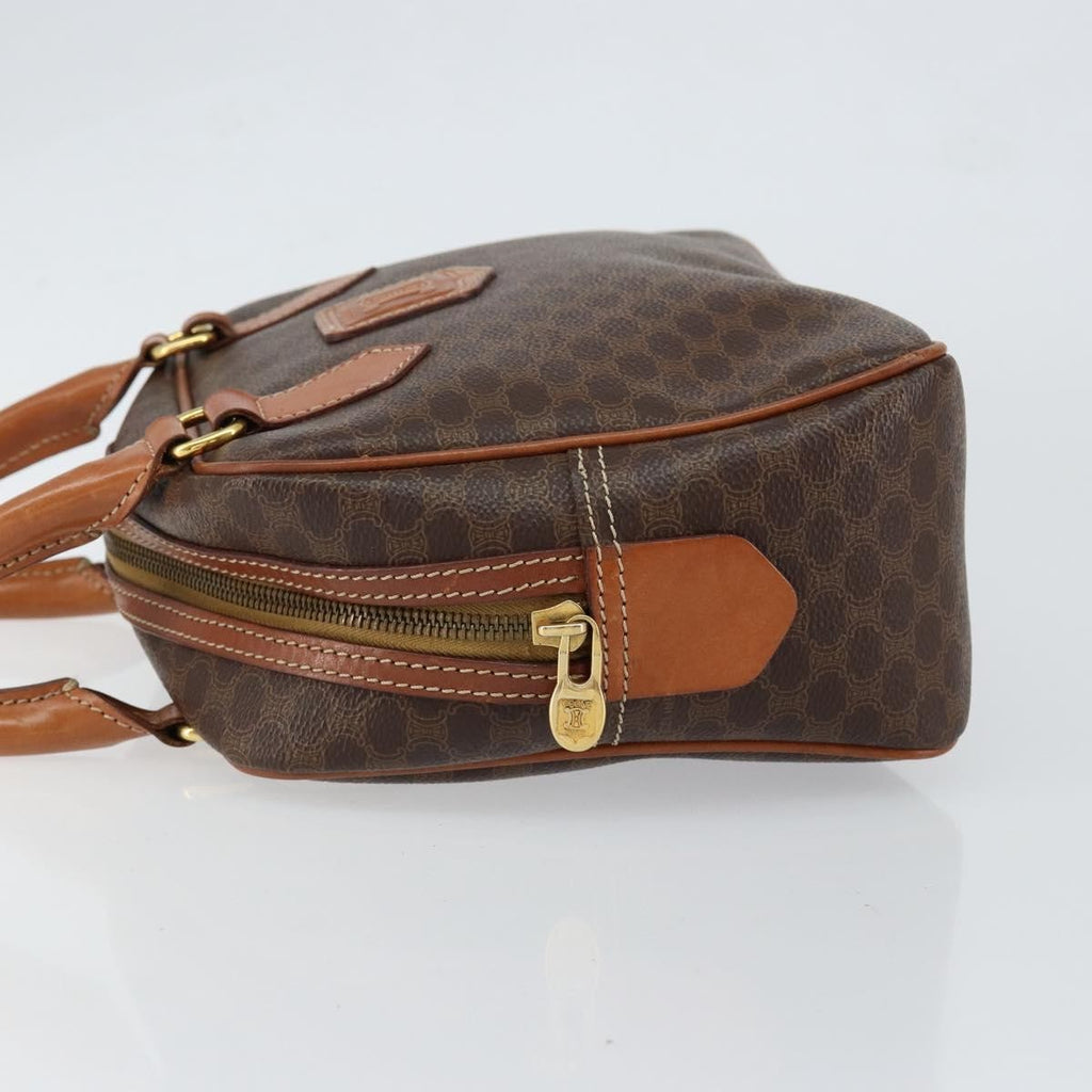 Celine Macadam Handbag Macadam With Leather Brown Canvas Handbag