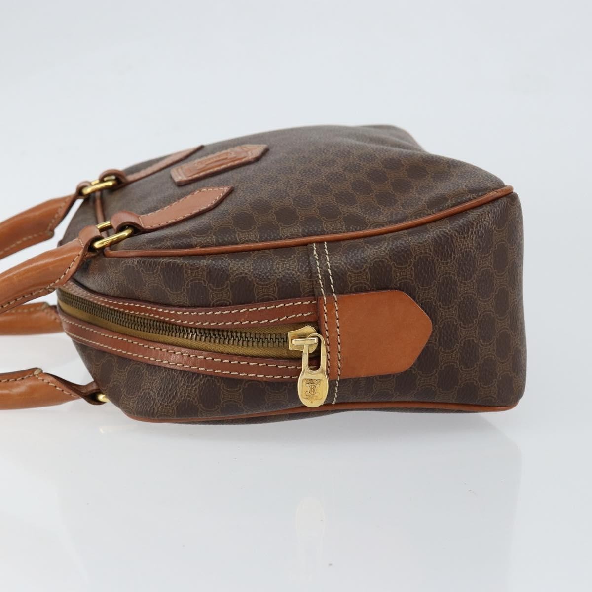 Celine Macadam Handbag Macadam With Leather Brown Canvas Handbag