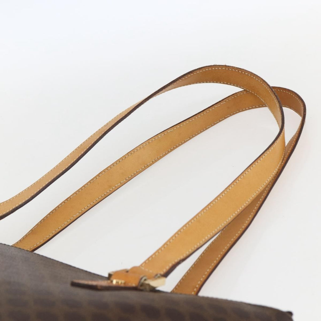 Celine Vintage Macadam Tote Bag Canvas And Leather Brown Canvas Tote Bag Bag