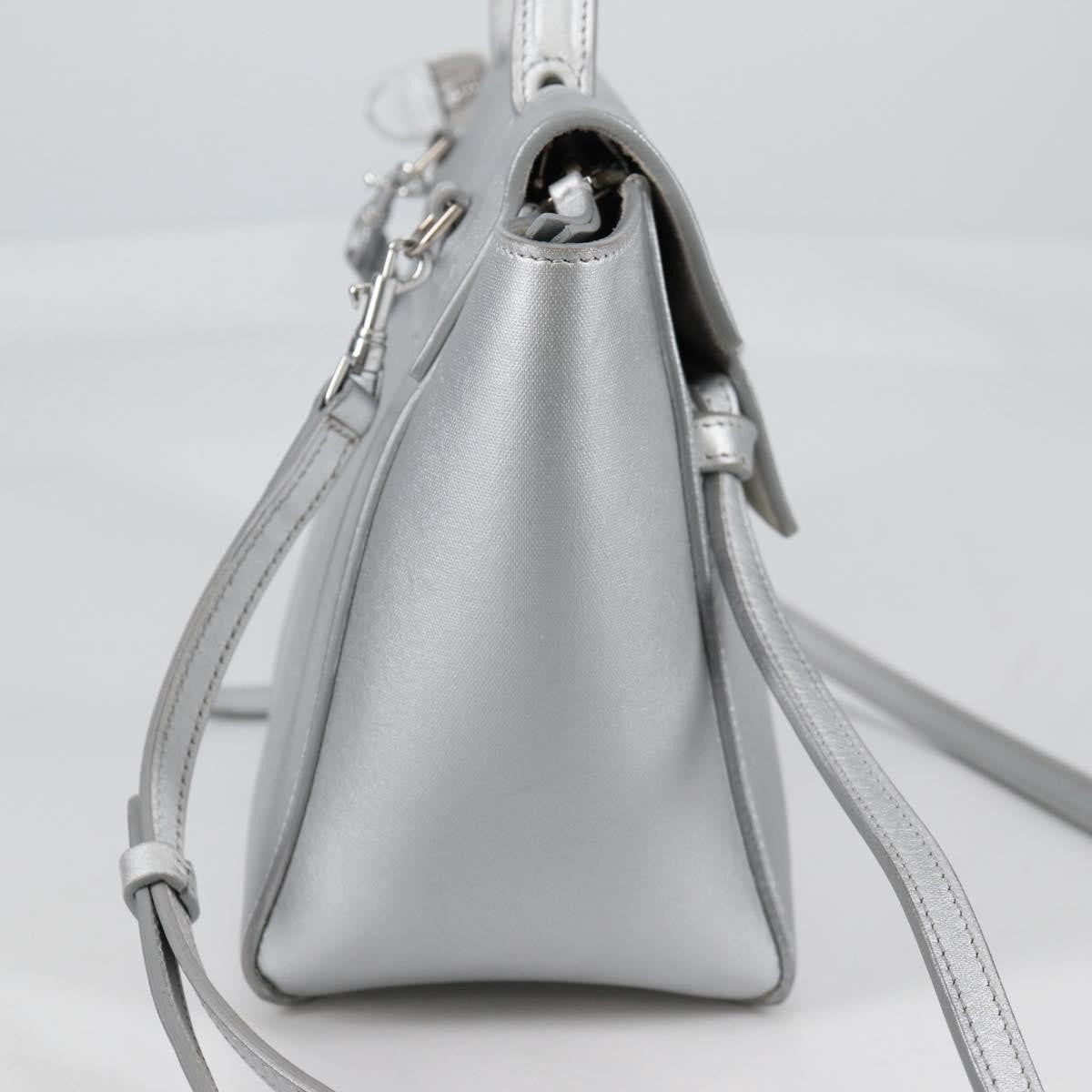 Celine Belt Bag Textured Leather Silver Leather Handbag