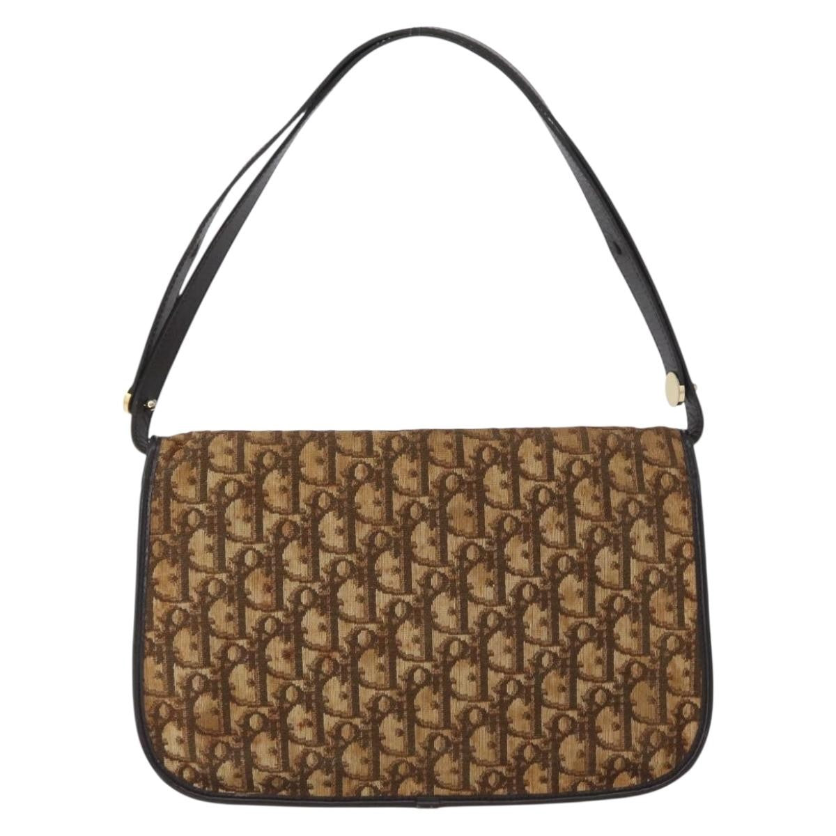 Christian Dior Trotter Shoulder Bag Canvas Brown Canvas Shoulder Bag Bag (Pre-Owned)