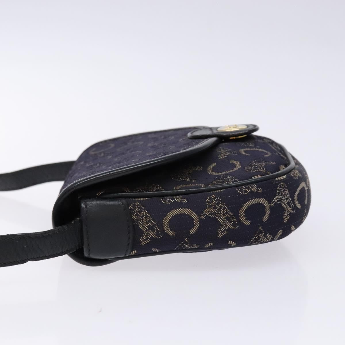 Celine C Sulky Shoulder Bag Canvas And Leather Navy Canvas Shoulder Bag Bag