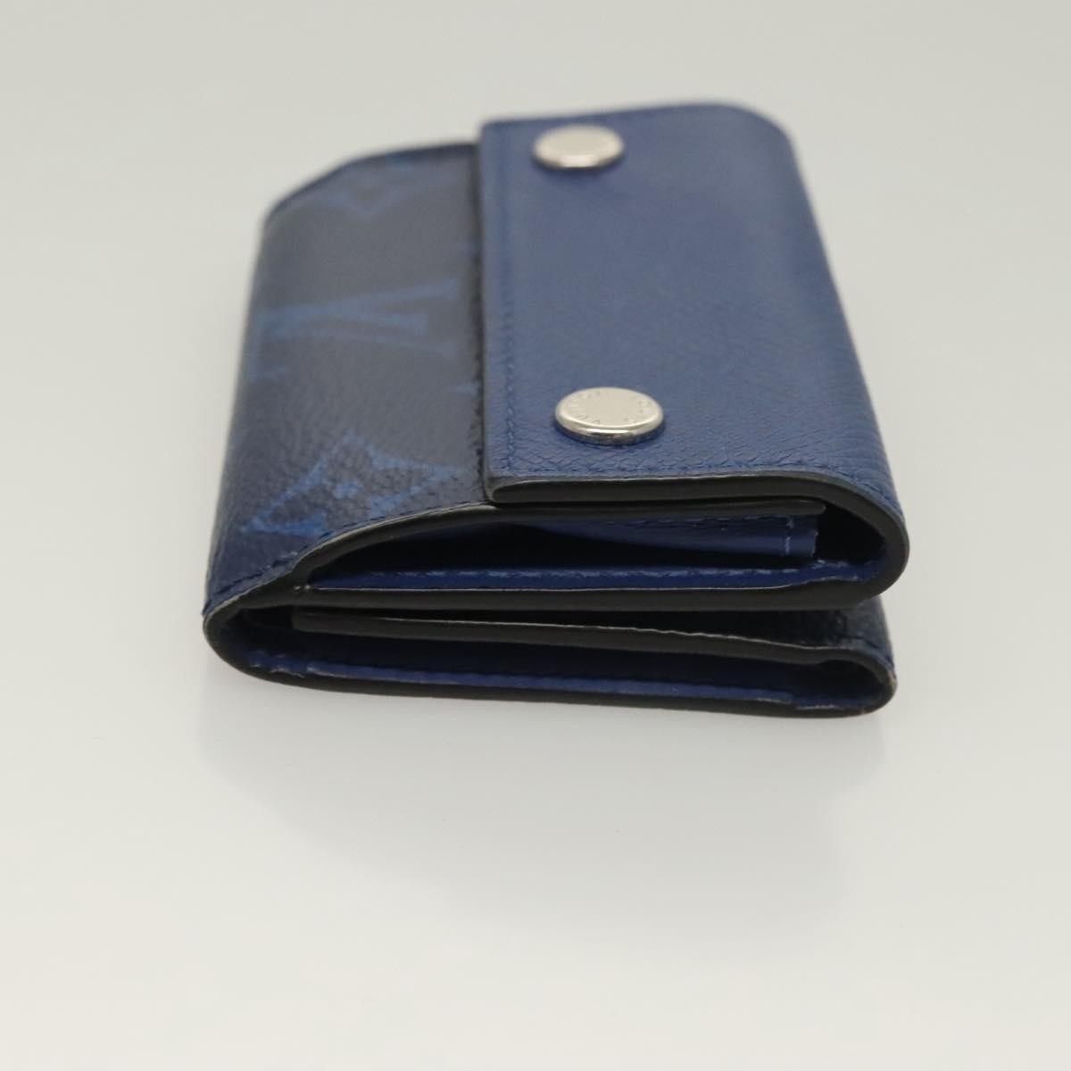 Louis Vuitton Discovery Wallet Monogram Taigarama Blue Leather Wallets Accessory