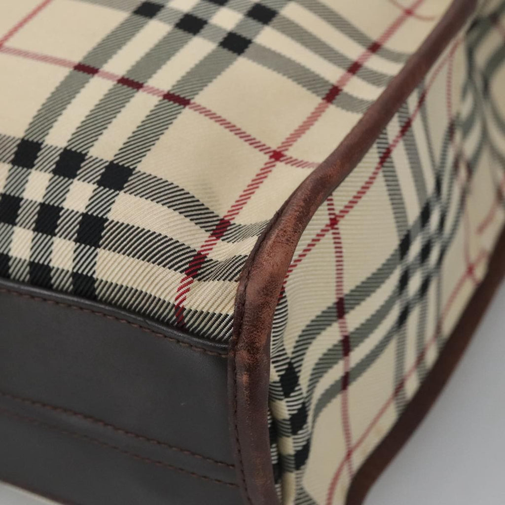 Burberry Nova Check Tote Canvas And Leather Beige Canvas Tote Bag