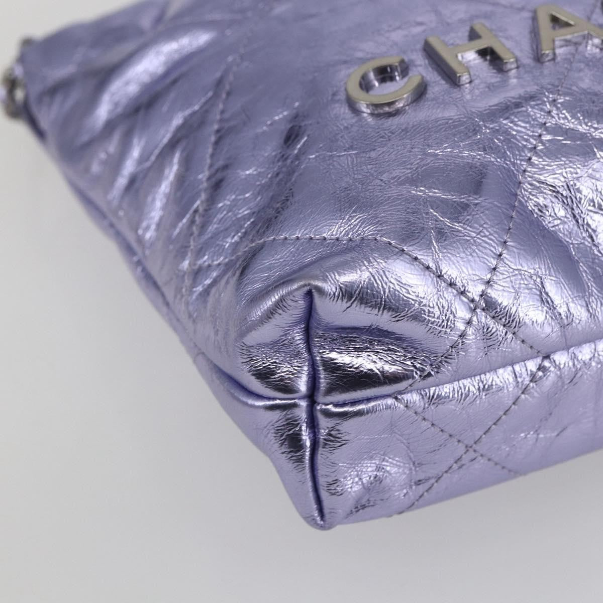 Chanel 22 Chain Hobo Quilted Calfskin Purple Leather Shoulder Bag Bag