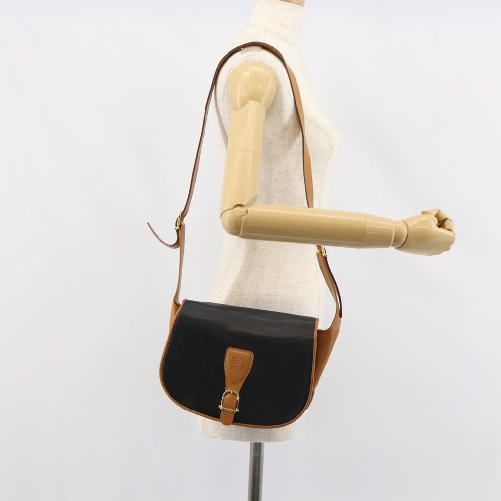 Celine Vintage Shoulder Bag Leather Black Leather Shoulder Bag Bag