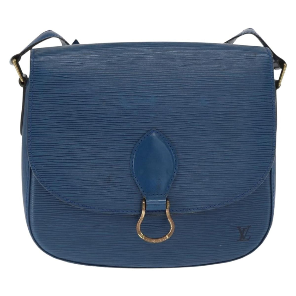 Louis Vuitton Saint Cloud Handbag Epi Leather Blue Leather Shoulder Bag