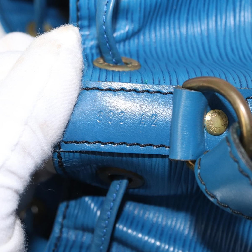 Louis Vuitton Petit Noe Handbag Epi Leather Blue Leather Shoulder Bag