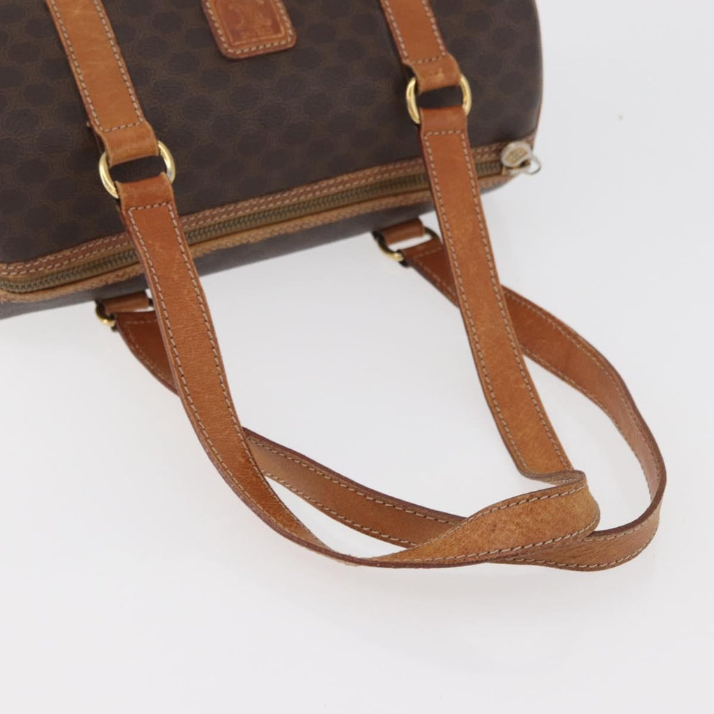 Celine Vintage Macadam Shoulder Bag Canvas And Leather Brown Canvas Shoulder Bag Bag
