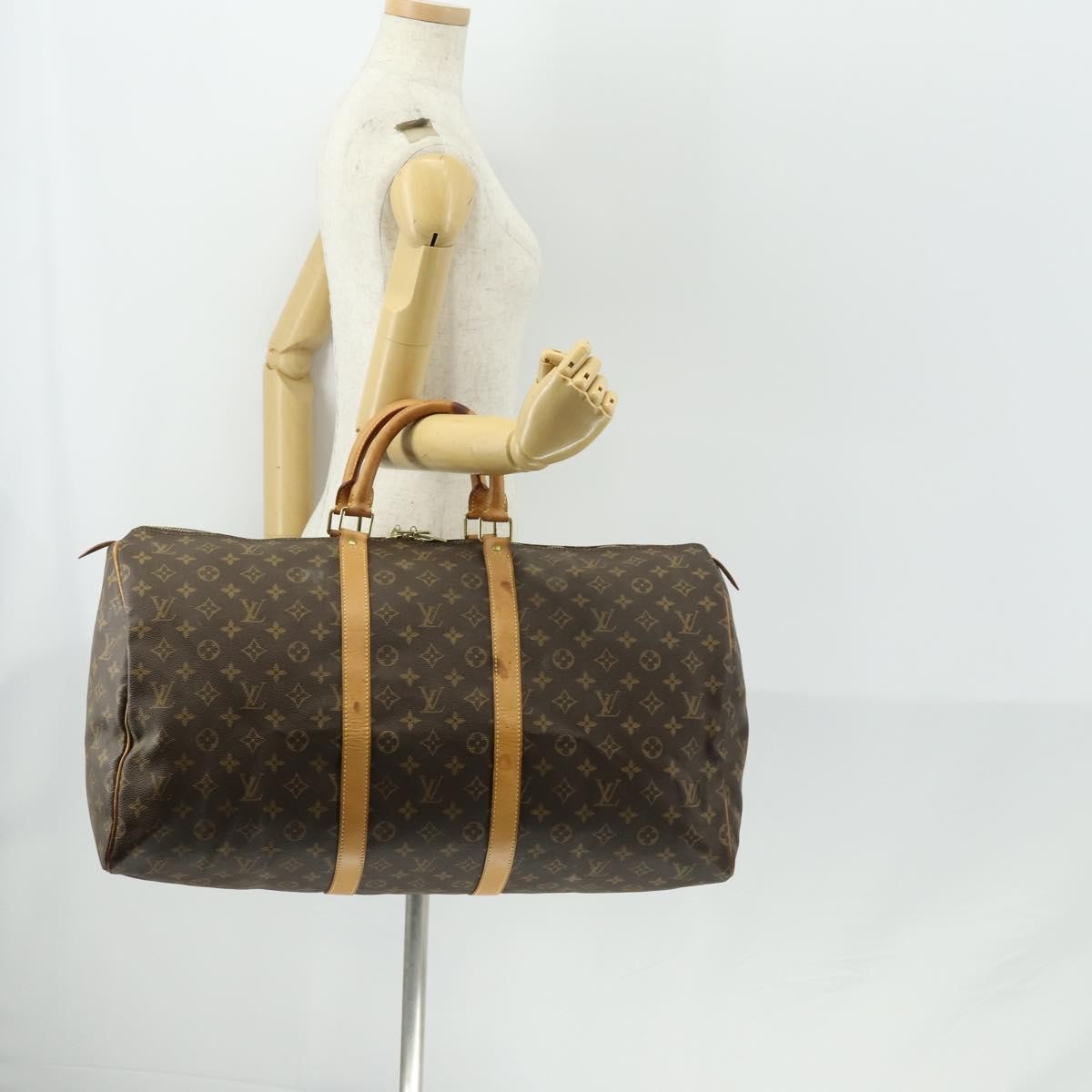 Louis Vuitton Keepall Bag Monogram Canvas Brown Canvas Travel Bag