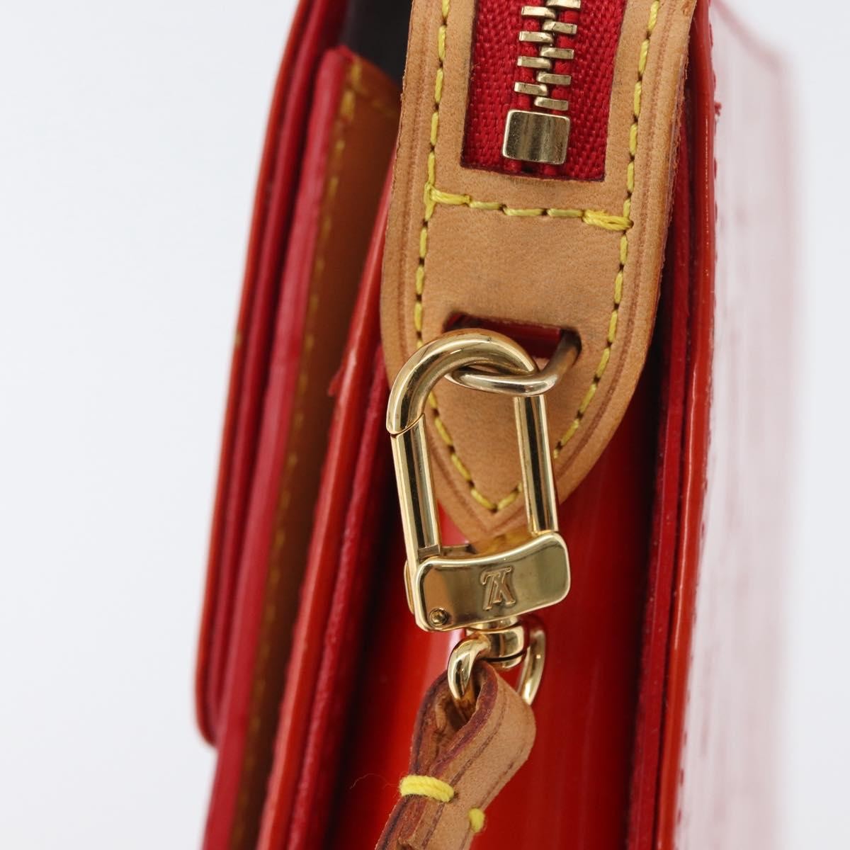 Louis Vuitton Mott Handbag Monogram Vernis Red Patent_Leather Clutche & Pouche Bag