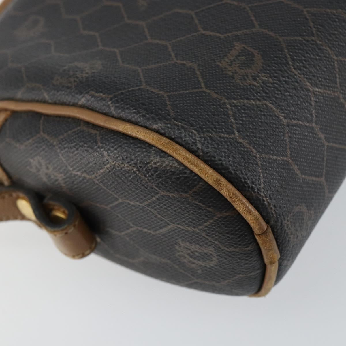 Christian Dior Vintage Honeycomb Shoulder Bag Canvas And Leather Black Canvas Shoulder Bag Bag (Pre-Owned)