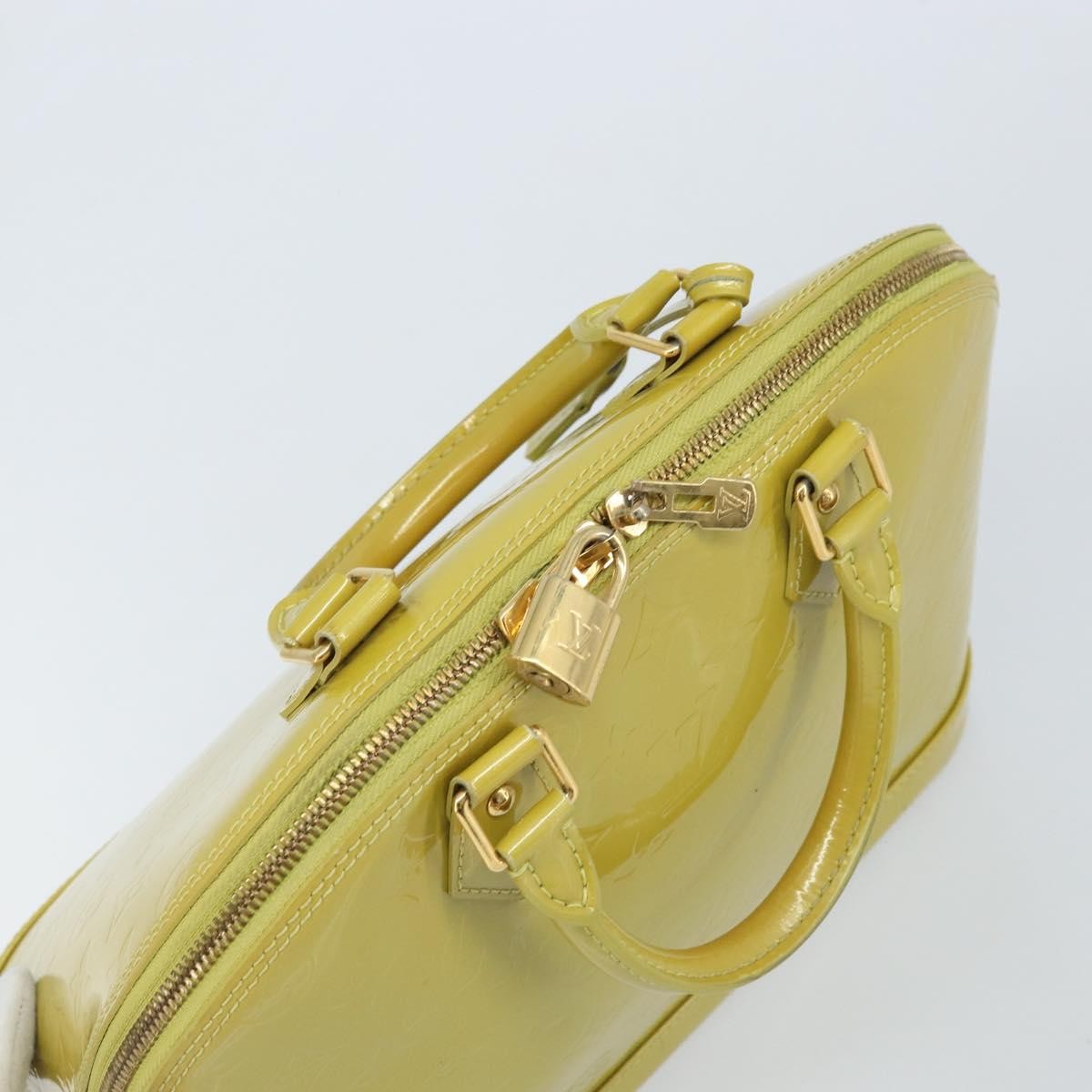 Louis Vuitton Alma Handbag Monogram Vernis Green Patent_Leather Handbag