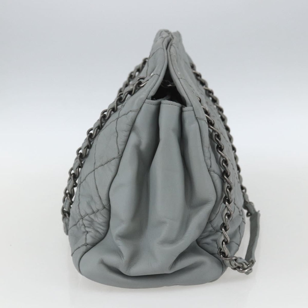 Chanel Just Mademoiselle Bag Quilted Leather Gray Leather Shoulder Bag Bag