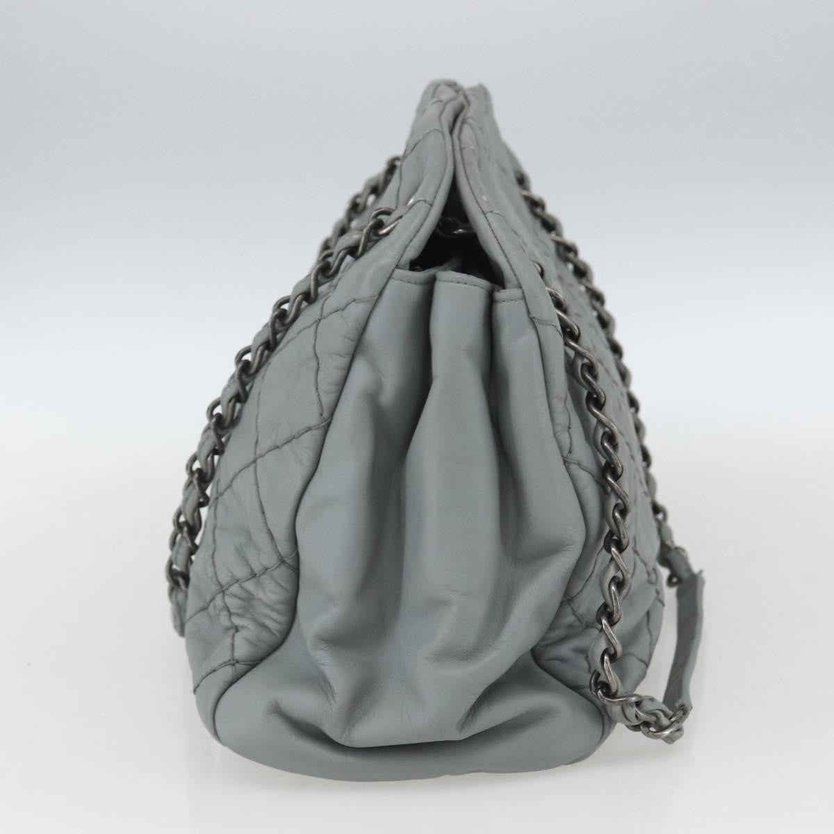 Chanel Just Mademoiselle Bag Quilted Leather Gray Leather Shoulder Bag Bag