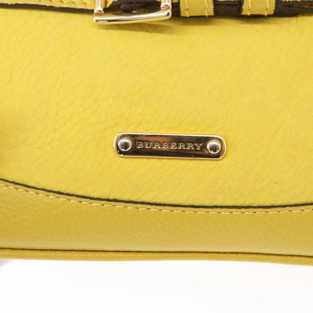 Burberry Vintage Shoulder Bag Leather Yellow Leather Shoulder Bag