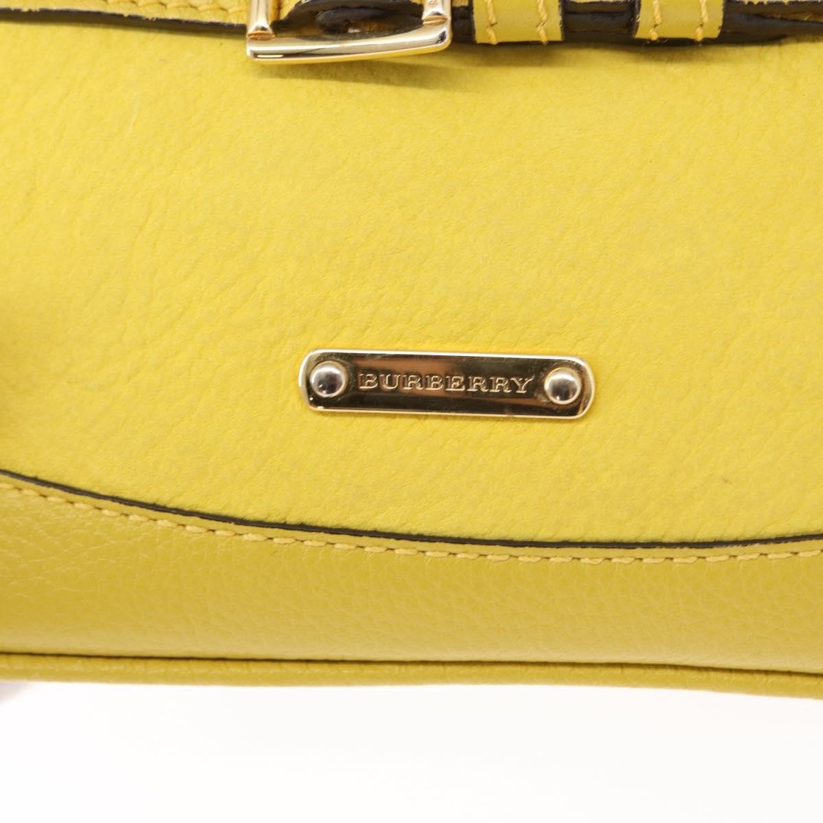 Burberry Vintage Shoulder Bag Leather Yellow Leather Shoulder Bag