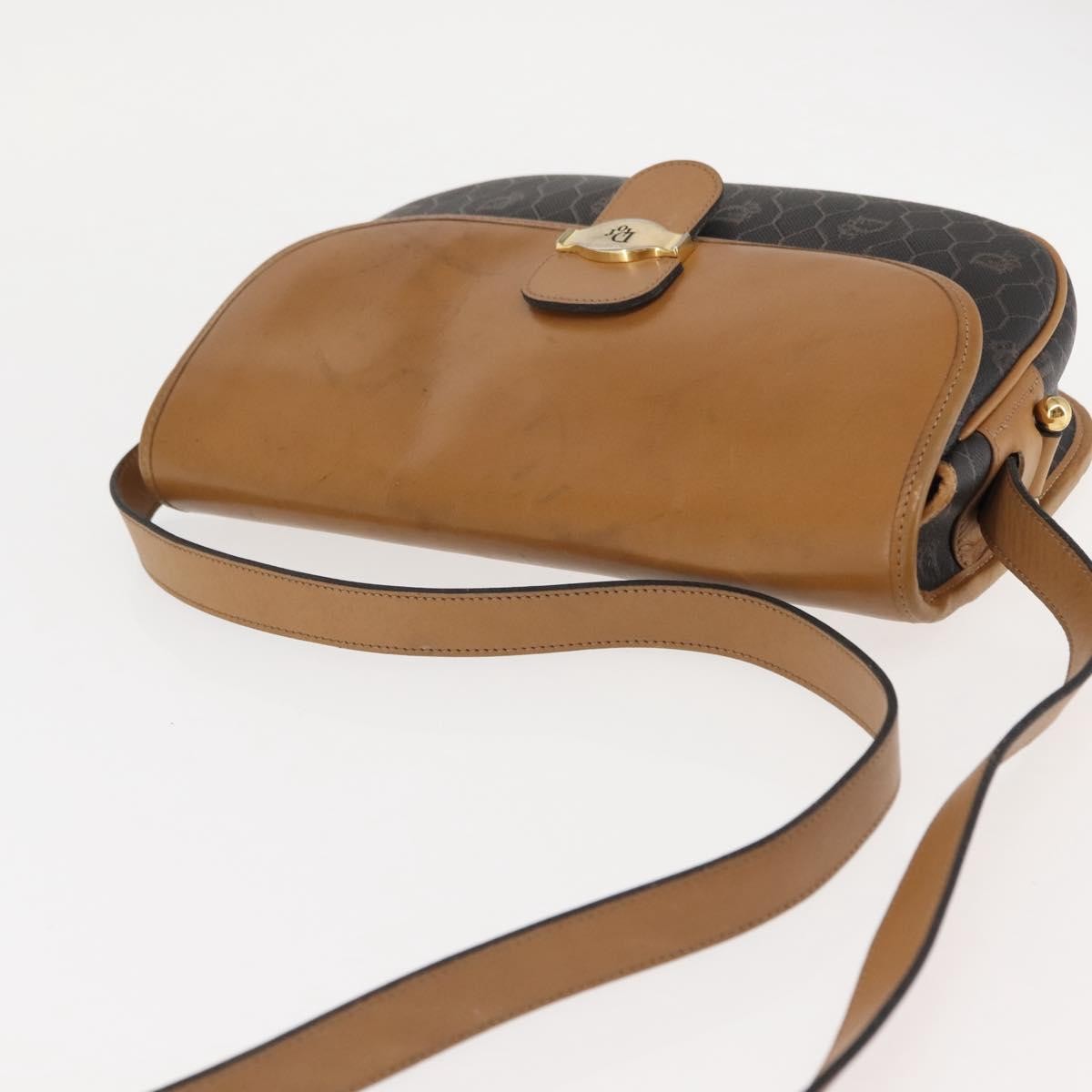 Christian Dior Vintage Honeycomb Shoulder Bag Canvas And Leather Brown Canvas Shoulder Bag Bag (Pre-Owned)