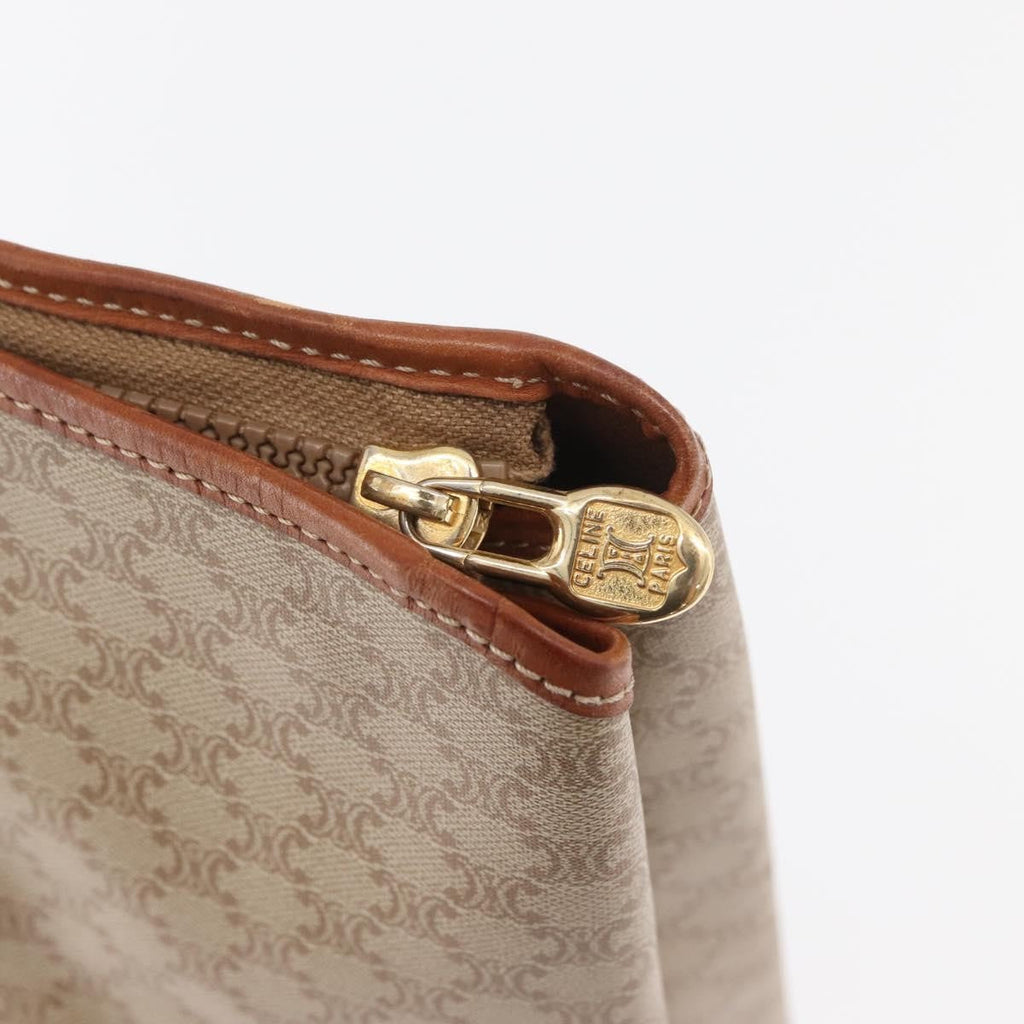 Celine Vintage Macadam Tote Bag Canvas And Leather Beige Canvas Tote Bag Bag